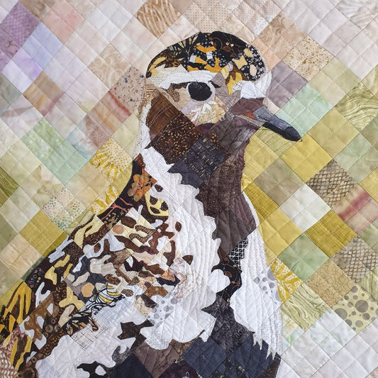The_Golden Plover has arrived a quilt by Drofn Teitsdottir Postcard and Poster